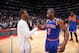 LOS ANGELES, CA - NOVEMBER 27: Chris Paul #3 of the Los Angeles Clippers and Raymond Felton #2 of the New York Knicks greet each other following their game at Staples Center on November 27, 2013 in Los Angeles, California. NOTE TO USER: User expressly ack