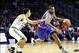 Oct 9, 2013; Providence, RI, USA; New York Knicks point guard Chris Smith (0) dibbles the ball against Boston Celtics point guard Phil Pressey (26) during the second half at Dunkin Donuts Center. Mandatory Credit: Mark L. Baer-USA TODAY Sports