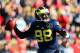 Nov 30, 2013; Ann Arbor, MI, USA; Michigan Wolverines quarterback Devin Gardner (98) looks to pass during the third quarter against the Ohio State Buckeyes at Michigan Stadium. Mandatory Credit: Andrew Weber-USA TODAY Sports