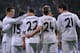 MADRID, SPAIN - DECEMBER 18: Angel di Maria of Real Madrid celebrates with Jose Ignacio 'Nacho' (L), Asier Illarramendi alias 'Illara' and Alvaro Morata after scoring Real's 2nd goal during the Copa del Rey, Round of 32 2nd leg match between Real Madri
