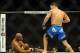Jul 6, 2013; Las Vegas, NV, USA; Chris Weidman, blue shorts, defeated Anderson Silva (yellow shorts) in their Middleweight Chamionship Bout in the second round with a TKO at the MGM Grand Garden Arena. Mandatory Credit: Jayne Kamin-Oncea-USA TODAY Sports