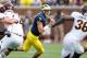ANN ARBOR, MI - AUGUST 31: Shane Morris #7 of the Michigan Wolverines rolls out during a game with the Central Michigan Chippewas at Michigan Stadium on August 31, 2013 in Ann Arbor, Michigan. (Photo by Gregory Shamus/Getty Images)