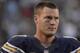 SAN DIEGO, CA - DECEMBER 22: Philip Rivers #17 of the San Diego Chargers looks on from the sidelines against the Oakland Raiders on December 22, 2013 at Qualcomm Stadium in San Diego, California. (Photo by Donald Miralle/Getty Images)
