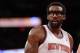 NEW YORK, NY - DECEMBER 16: Amar'e Stoudemire #1 of the New York Knicks looks on during the first half against the Washington Wizards at Madison Square Garden on December 16, 2013 in New York City. NOTE TO USER: User expressly acknowledges and agrees tha