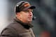 FOXBORO, MA - DECEMBER 8: Rob Chudzinski of the Cleveland Browns reacts during a game with the New England Patriots at Gillette Stadium on December 8, 2013 in Foxboro, Massachusetts. (Photo by Jim Rogash/Getty Images)