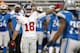 DETROIT, MI - DECEMBER 22: Louis Murphy #18 of the New York Giants celebrates a first quarter first down catch behind Willie Young #79 of the Detroit Lions at Ford Field on December 22, 2013 in Detroit, Michigan. (Photo by Gregory Shamus/Getty Images)