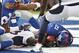 Sep 15, 2013; East Rutherford, NJ, USA; New York Giants free safety Ryan Mundy (21) recovers the fumble during 1st quarter against the Denver Broncos at MetLife Stadium. Mandatory Credit: Andrew Mills/THE STAR-LEDGER via USA TODAY Sports
