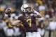 Dec 27, 2013; Houston, TX, USA; Minnesota Golden Gophers quarterback Mitch Leidner (7) passes during the third quarter of the Texas Bowl against the Syracuse Orange at Reliant Stadium . Mandatory Credit: Troy Taormina-USA TODAY Sports