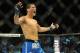 Jul 6, 2013; Las Vegas, NV, USA; Chris Weidman celebrates after defeating Anderson Silva in their Middleweight Chamionship Bout in the second round with a TKO at the MGM Grand Garden Arena. Mandatory Credit: Jayne Kamin-Oncea-USA TODAY Sports