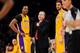 Dwight Howard (left), Mike D'Antoni (middle) and Pau Gasol (right) together as members of the LA Lakers