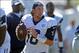Jul 23, 2013; Oxnard, CA, USA; Dallas Cowboys quarterback Kyle Orton (18) during training camp drills at the River Ridge Fields. Mandatory Credit: Jayne Kamin-Oncea-USA TODAY Sports.