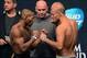 Dec 27, 2013; Las Vegas, NV, USA; UFC President Dana White looks on as John Howard (left) and Siyar Bahadurzada face off for their UFC Welterweight Bout on December 28 at the MGM Grand Garden Arena. Mandatory Credit: Jayne Kamin-Oncea-USA TODAY Sports
