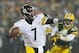 Dec 22, 2013; Green Bay, WI, USA; Pittsburgh Steelers quarterback Ben Roethlisberger (7) throws a pass during the fourth quarter against the Green Bay Packers at Lambeau Field. Pittsburgh won 38-31. Mandatory Credit: Jeff Hanisch-USA TODAY Sports