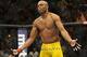 Jul 6, 2013; Las Vegas, NV, USA; Anderson Silva (yellow shorts) during his Middleweight Chamionship Bout at the MGM Grand Garden Arena. Chris Weidman defeated Anderson in a TKO in the second round. Mandatory Credit: Jayne Kamin-Oncea-USA TODAY Sports