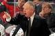 NEWARK, NJ - APRIL 06: Head coach Randy Carlyle of the Toronto Maple Leafs gives instructions during a timeout against the New Jersey Devils during the game at the Prudential Center on April 6, 2013 in Newark, New Jersey. (Photo by Andy Marlin/NHLI via Ge