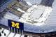 Dec 19, 2013; Ann Arbor, MI, USA; An aerial view of the ice surface under construction in Michigan Stadium in advance of the 2014 Winter Classic hockey game to be held on January 1, 2014. Mandatory Credit: Andrew Weber-USA TODAY Sports