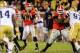 Nov 30, 2013; Atlanta, GA, USA; Georgia Bulldogs quarterback Hutson Mason (14) drops back to pass in the second half against the Georgia Tech Yellow Jackets at Bobby Dodd Stadium. Georgia won 41-34 in overtime. Mandatory Credit: Daniel Shirey-USA TODAY Sp