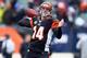 CINCINNATI, OH - DECEMBER 29: Andy Dalton #14 of the Cincinnati Bengals throws a pass before the NFL game against the Baltimore Ravens at Paul Brown Stadium on December 29, 2013 in Cincinnati, Ohio. (Photo by Andy Lyons/Getty Images)