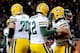 CHICAGO, IL - DECEMBER 29: Wide receiver Randall Cobb #18 celebrates a third quarter touchdown with quarterback Aaron Rodgers #12 of the Green Bay Packers against the Chicago Bears during a game at Soldier Field on December 29, 2013 in Chicago, Illinois.