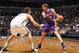 BROOKLYN, NY - FEBRUARY 5: Pau Gasol #16 of the Los Angeles Lakers controls the ball against Brook Lopez #11 of the Brooklyn Nets on February 5, 2013 at the Barclays Center in the Brooklyn borough of New York City. NOTE TO USER: User expressly acknowled