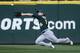 SEATTLE, WA - SEPTEMBER 09: Right fielder Josh Reddick #16 of the Oakland Athletics makes a catch on a fly ball hit by Eric Thames of the Seattle Mariners for the second out in the ninth inning at Safeco Field on September 9, 2012 in Seattle, Washington.