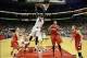 Nov 19, 2013; Louisville, KY, USA; Louisville Cardinals forward Montrezl Harrell (24) dunks against the Hartford Hawks during the second half at the KFC Yum! Center. Louisville defeated Hartford 87-48. Mandatory Credit: Jamie Rhodes-USA TODAY Sports