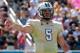 ORLANDO, FL - OCTOBER 26: Blake Bortles #5 of the UCF Knights calls signals during the game against the Connecticut Huskies at Bright House Networks Stadium on October 26, 2013 in Orlando, Florida. (Photo by Sam Greenwood/Getty Images)