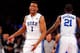 NEW YORK, NY - DECEMBER 19: Jabari Parker #1 of the Duke Blue Devils reacts after scoring a basket in the second half against the UCLA Bruins during the CARQUEST Auto Parts Classic on December 19, 2013 at Madison Square Garden in New York City. (Photo b