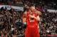LOS ANGELES, CA - FEBRUARY 20: Kevin Love #42 and Kobe Bryant #24 of the Western Conference All-Stars hug after helping their team defeat the Eastern Conference All-Stars in the 2011 NBA All-Star Game at Staples Center on February 20, 2011 in Los Angeles
