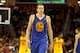 CLEVELAND, OH - DECEMBER 29: David Lee #10 of the Golden State Warriors walks up court after a play in the fourth quarter against the Cleveland Cavaliers at Quicken Loans Arena on December 29, 2013 in Cleveland, Ohio. NOTE TO USER: User expressly acknowle