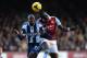 LONDON, ENGLAND - DECEMBER 28: Youssouf Mulumbu of West Brom battles in the air with Mohamed Diame of West Ham during the Barclays Premier League match between West Ham United and West Bromwich Albion at Boleyn Ground on December 28, 2013 in London, Engl