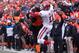 Dec 7, 2013; Stillwater, OK, USA; Oklahoma Sooners wide receiver Lacoltan Bester (11) blocks the pass intended for Oklahoma State Cowboys cornerback Justin Gilbert (4) during the fourth quarter at Boone Pickens Stadium. Mandatory Credit: Richard Rowe-USA