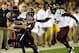 Dec 30, 2013; San Diego, CA, USA; Texas Tech Red Raiders tight end Jace Amaro (22) is tackled by Arizona State Sun Devils defensive back Damarious Randall (3) after a reception during the first half in the Holiday Bowl at Qualcomm Stadium. Mandatory Credi