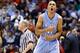Nov 24, 2013; Uncasville, CT, USA; North Carolina Tar Heels forward Brice Johnson (11) celebrates against the Louisville Cardinals during the second half at Mohegan Sun Arena. Mandatory Credit: Mark L. Baer-USA TODAY Sports