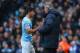 MANCHESTER, ENGLAND - NOVEMBER 24: Manuel Pellegrini the manager of Manchester City shakes hands with Sergio Aguero after his substitution during the Barclays Premier League match between Manchester City and Tottenham Hotspur at Etihad Stadium on Novembe
