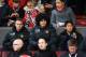 MANCHESTER, ENGLAND - DECEMBER 07: (L-R) Unused squad mambers Alexander Buettner, Marouane Fellaini and Shinji Kagawa of Manchester United look on during the Barclays Premier League match between Manchester United and Newcastle United at Old Trafford on