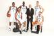 BROOKLYN, NY - SEPTEMBER 30: (L-R) Joe Johnson #7, Paul Pierce #34, Kevin Garnett #2, Head Coach Jason Kidd, Brook Lopez #11, and Deron Williams #8 of the Brooklyn Nets pose for a portrait during Media Day at the Barclays Center in Brooklyn, NY. NOTE TO U