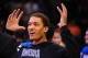 Mar. 1, 2012; Phoenix, AZ, USA; Minnesota Timberwolves forward Michael Beasley reacts prior to the game against the Phoenix Suns at the US Airways Center. The Suns defeated the Timberwolves 104-95. Mandatory Credit: Mark J. Rebilas-USA TODAY Sports