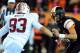 CORVALLIS, OR - OCTOBER 26: Linebacker Trent Murphy #93 of the Stanford Cardinal closes in to sack quarterback Sean Mannion #4 of the Oregon State Beavers during the first quarter of the game at Reser Stadium on October 26, 2013 in Corvallis, Oregon. (Pho