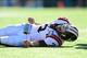 Dec 31, 2013; El Paso, TX, USA; Virginia Tech Hokies quarterback Logan Thomas (3) lays on the ground after being injured during the second quarter against the UCLA Bruins in the 2013 Sun Bowl at Sun Bowl Stadium. Mandatory Credit: Andrew Weber-USA TODAY S