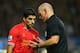LONDON, ENGLAND - DECEMBER 29: Referee Howard Webb speaks with Luis Suarez of Liverpool during the Barclays Premier League match between Chelsea and Liverpool at Stamford Bridge on December 29, 2013 in London, England. (Photo by Clive Rose/Getty Images)
