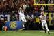Dec 1, 2012; Atlanta, GA, USA; Alabama Crimson Tide defensive back Ha'Sean Clinton-Dix (6) catches an interception against the Georgia Bulldogs during the second quarter of the 2012 SEC Championship game at the Georgia Dome. Mandatory Credit: Daniel Shir