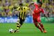 LONDON, ENGLAND - MAY 25: Robert Lewandowski of Borussia Dortmund (L) in action with Jerome Boateng of Bayern Muenchen during the UEFA Champions League final match between Borussia Dortmund and FC Bayern Muenchen at Wembley Stadium on May 25, 2013 in Lon