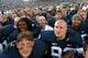 STATE COLLEGE, PA - SEPTEMBER 15: Head coach Bill O'Brien of the Penn State Nittany Lions (C) sings the schools fight song with the team after defeating the Navy Midshipmen 34-7 at Beaver Stadium on September 15, 2012 in State College, Pennsylvania. (Ph