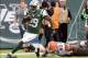Dec 22, 2013; East Rutherford, NJ, USA; New York Jets running back Bilal Powell (29) runs past Cleveland Browns inside linebacker Craig Robertson (53) in the first quarter during the game at MetLife Stadium. Mandatory Credit: Robert Deutsch-USA TODAY Spor