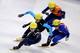 SHANGHAI, CHINA - SEPTEMBER 26: Park Seung-Hi of korea (Front), Alyson Dudek of United States (Center Left), Charlotte Gilmartin of Great Britain (Center Right) and Lara Van Ruijven of Netherlands (Top) compete in the Women's 500m Preliminaries during da