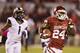 NORMAN, OK - OCTOBER 5: Brennan Clay #24 of the Oklahoma Sooners runs the ball for a touchdown against the TCU Horned Frogs at Gaylord Family Oklahoma Memorial Stadium on October 5, 2013 in Norman, Oklahoma. The Sooner defeated the Horned Frogs (Photo b