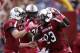 COLUMBIA, SC - OCTOBER 27: Bruce Ellington #23 and Connor Shaw #14 of the South Carolina Gamecocks celebrate after a 33-yard touchdown connection in the first quarter against the Tennessee Volunteers during the game at Williams-Brice Stadium on October 27