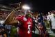 Dec 28, 2013; Orlando, FL, USA; Louisville Cardinals quarterback Teddy Bridgewater (5) celebrates after the Russell Athletic Bowl against the Miami Hurricanes at Florida Citrus Bowl Stadium. Mandatory Credit: David Manning-USA TODAY Sports