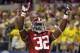ARLINGTON, TX - SEPTEMBER 01: C.J. Mosley #32 of the Alabama Crimson Tide celebrates a touchdown interception against the Michigan Wolverines at Cowboys Stadium on September 1, 2012 in Arlington, Texas. (Photo by Ronald Martinez/Getty Images)